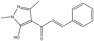 (E)-1-(5-Hydroxy-1,3-dimethyl-1H-pyrazole-4-yl)-3-phenyl-2-propene-1-one Struktur