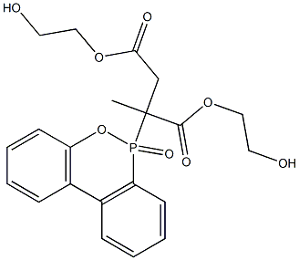 2-[9,10-Dihydro-10-oxo-9-oxa-10-phosphaphenanthren-10-yl]methylsuccinic acid bis(2-hydroxyethyl) ester,,结构式
