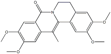5,6-Dihydro-2,3,10,11-tetramethoxy-13-methyl-8H-dibenzo[a,g]quinolizin-8-one,,结构式