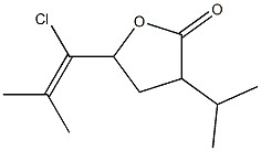 5-(2-Methyl-1-chloro 1-propenyl)dihydro-3-isopropylfuran-2(3H)-one,,结构式