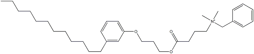 N,N-Dimethyl-N-benzyl-N-[3-[[3-(3-dodecylphenyloxy)propyl]oxycarbonyl]propyl]aminium Structure