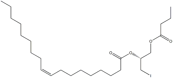 [R,(+)]-3-Iodo-1,2-propanediol 1-butyrate 2-oleate Structure