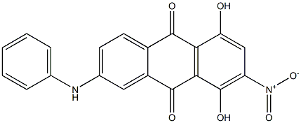 2-Anilino-5,8-dihydroxy-7-nitroanthraquinone Struktur