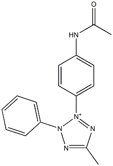 2-Phenyl-3-(p-acetylaminophenyl)-5-methyl-2H-tetrazol-3-ium Struktur