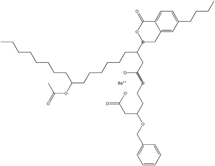 Bis(3-benzyloxy-10-acetyloxystearic acid)barium salt,,结构式