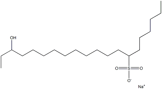 18-ヒドロキシイコサン-7-スルホン酸ナトリウム 化学構造式