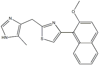 4-(2-Methoxy-1-naphthalenyl)-2-(5-methyl-1H-imidazol-4-ylmethyl)thiazole Struktur