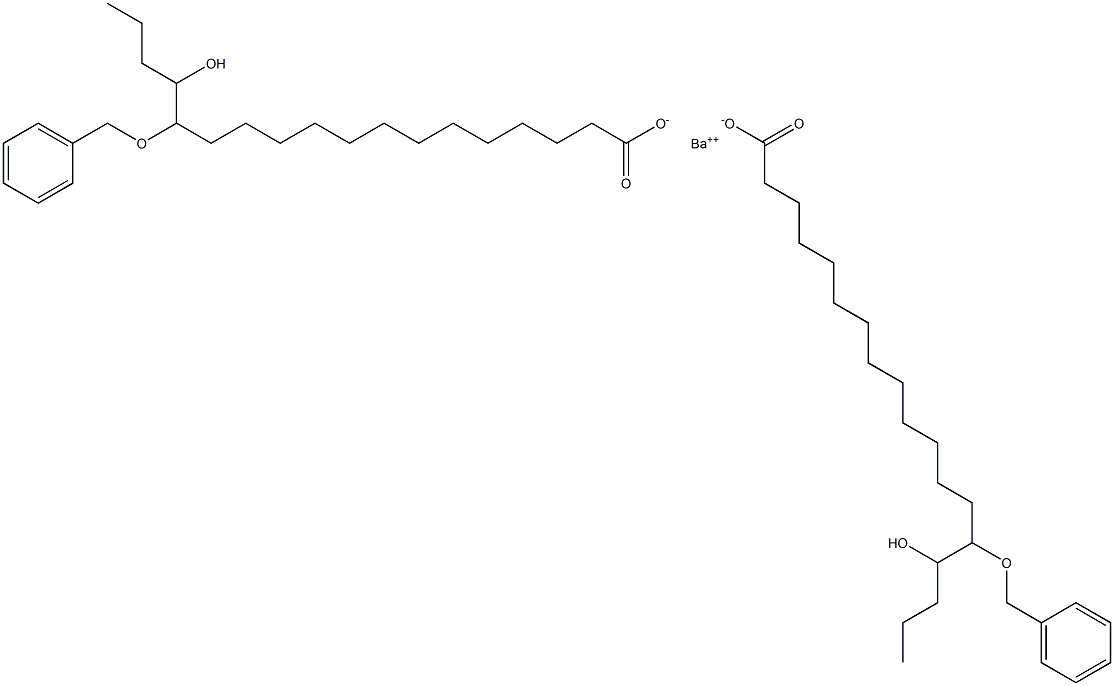 ビス(14-ベンジルオキシ-15-ヒドロキシステアリン酸)バリウム 化学構造式