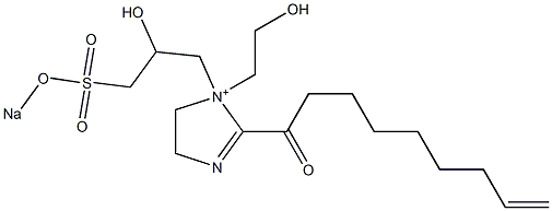 1-(2-ヒドロキシエチル)-1-[2-ヒドロキシ-3-(ソジオオキシスルホニル)プロピル]-2-(8-ノネノイル)-2-イミダゾリン-1-イウム 化学構造式