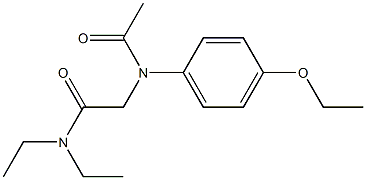 N-(ジエチルカルバモイルメチル)-4'-エトキシアセトアニリド 化学構造式