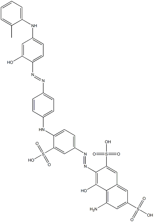 4-Amino-5-hydroxy-6-[[4-[[4-[[2-hydroxy-4-[(2-methylphenyl)amino]phenyl]azo]phenyl]amino]-3-sulfophenyl]azo]-2,7-naphthalenedisulfonic acid Struktur