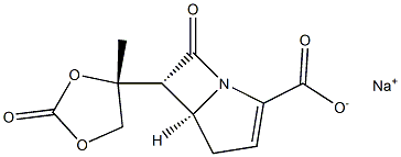 (5S,6R)-6-[(4R)-4-Methyl-2-oxo-1,3-dioxolan-4-yl]-7-oxo-1-azabicyclo[3.2.0]hept-2-ene-2-carboxylic acid sodium salt Struktur