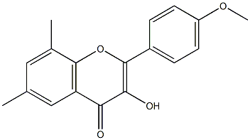 3-ヒドロキシ-2-(4-メトキシフェニル)-6,8-ジメチル-4H-1-ベンゾピラン-4-オン 化学構造式