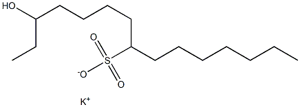 3-Hydroxypentadecane-8-sulfonic acid potassium salt,,结构式