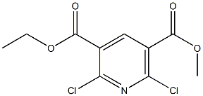 2,6-ジクロロピリジン-3,5-ジカルボン酸3-エチル5-メチル 化学構造式