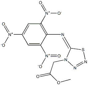 4,5-Dihydro-5-(2,4,6-trinitrophenylimino)-1,2,3,4-thiatriazole-4-acetic acid methyl ester