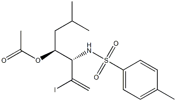 Acetic acid (1S)-1-[(S)-1-(tosylamino)-2-iodo-2-propenyl]-3-methylbutyl ester Structure