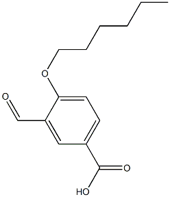 3-ホルミル-4-ヘキシルオキシ安息香酸 化学構造式