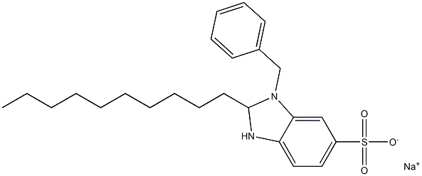 1-ベンジル-2-デシル-2,3-ジヒドロ-1H-ベンゾイミダゾール-6-スルホン酸ナトリウム 化学構造式