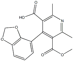 2,6-Dimethyl-4-[2,3-methylenebis(oxy)phenyl]-3,5-pyridinedicarboxylic acid 3-methyl ester,,结构式