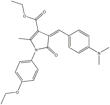 1-[4-Ethoxyphenyl]-2-methyl-5-oxo-4-[4-(dimethylamino)benzylidene]-4,5-dihydro-1H-pyrrole-3-carboxylic acid ethyl ester Struktur