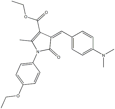 1-[4-Ethoxyphenyl]-2-methyl-5-oxo-4-[4-(dimethylamino)benzylidene]-4,5-dihydro-1H-pyrrole-3-carboxylic acid ethyl ester,,结构式