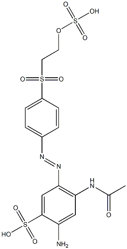 4-(Acetylamino)-2-amino-5-[[4-[[2-(sulfooxy)ethyl]sulfonyl]phenyl]azo]benzenesulfonic acid Structure