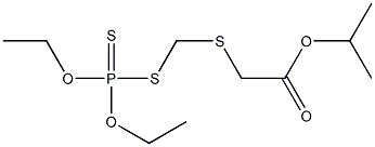 [(ジエトキシホスフィノチオイルチオ)メチルチオ]酢酸イソプロピル 化学構造式