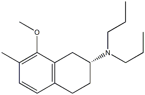 N,N-ジプロピル-[(2R)-(7-メチル-8-メトキシ-1,2,3,4-テトラヒドロナフタレン)-2-イル]アミン 化学構造式