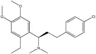 [R,(+)]-3-(p-Chlorophenyl)-1-(2-ethyl-4,5-dimethoxyphenyl)-N,N-dimethyl-1-propanamine Struktur