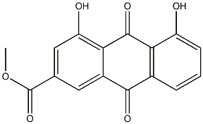 9,10-Dihydro-4,5-dihydroxy-9,10-dioxoanthracene-2-carboxylic acid methyl ester Struktur