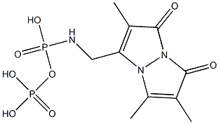 Phosphoric acid [[(1,7-dioxo-2,5,6-trimethyl-1H,7H-pyrazolo[1,2-a]pyrazol-3-yl)methyl]amino]phosphonyl ester Struktur