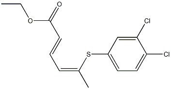 (2E)-5-[(3,4-Dichlorophenyl)thio]-2,4-hexanedienoic acid ethyl ester 结构式