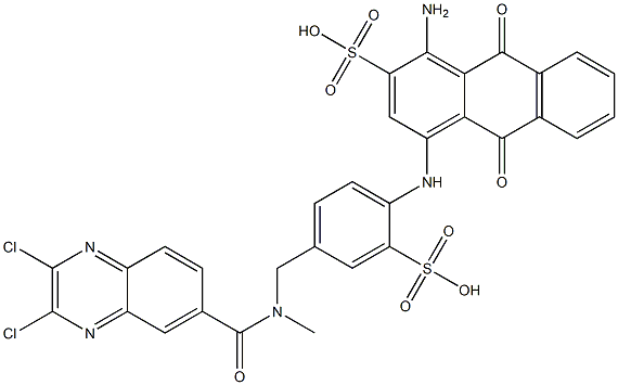 1-Amino-4-[[4-[[[(2,3-dichloroquinoxalin-6-yl)carbonyl]methylamino]methyl]-2-sulfophenyl]amino]-9,10-dihydro-9,10-dioxo-2-anthracenesulfonic acid