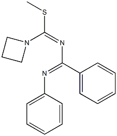 4-(1-Azetidinyl)-4-methylthio-1-(phenyl)-2-phenyl-1,3-diaza-1,3-butadiene,,结构式