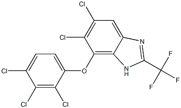 5,6-Dichloro-7-(2,3,4-trichlorophenoxy)-2-trifluoromethyl-1H-benzimidazole 结构式