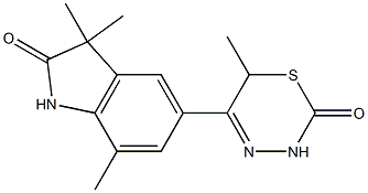 3,3,7-Trimethyl-5-[(3,6-dihydro-6-methyl-2-oxo-2H-1,3,4-thiadiazin)-5-yl]-1H-indol-2(3H)-one Structure