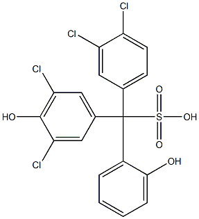 (3,4-Dichlorophenyl)(3,5-dichloro-4-hydroxyphenyl)(2-hydroxyphenyl)methanesulfonic acid,,结构式