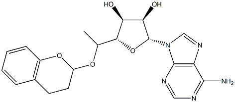 rel-(2α*,3α*)-3-(アデノシン-N-イル)-2-メチルクロマン 化学構造式