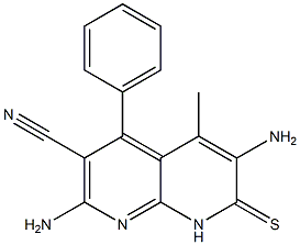 2,6-Diamino-7,8-dihydro-5-methyl-4-phenyl-7-thioxopyrido[2,3-b]pyridine-3-carbonitrile Struktur