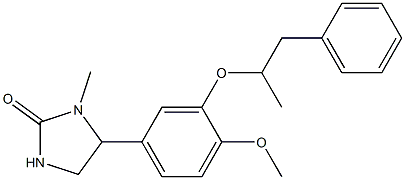 3-メチル-4-[3-(1-メチル-2-フェニルエチルオキシ)-4-メトキシフェニル]-2-イミダゾリドン 化学構造式