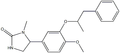 3-Methyl-4-[3-(1-methyl-2-phenylethyloxy)-4-methoxyphenyl]-2-imidazolidone,,结构式