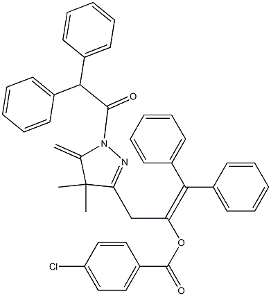  1-Diphenylmethylene-2-[[4,5-dihydro-4,4-dimethyl-5-methylene-1-(diphenylacetyl)-1H-pyrazol]-3-yl]ethanol 4-chlorobenzoate