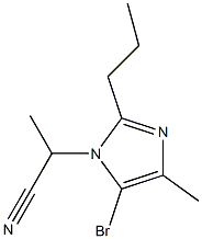 5-Bromo-1-(1-cyanoethyl)-4-methyl-2-propyl-1H-imidazole,,结构式