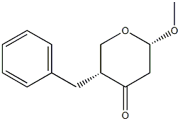 (2S,5R)-2-Methoxy-5-benzyl-2,3,5,6-tetrahydro-4H-pyran-4-one Struktur