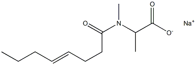 2-[N-Methyl-N-(4-octenoyl)amino]propionic acid sodium salt Structure