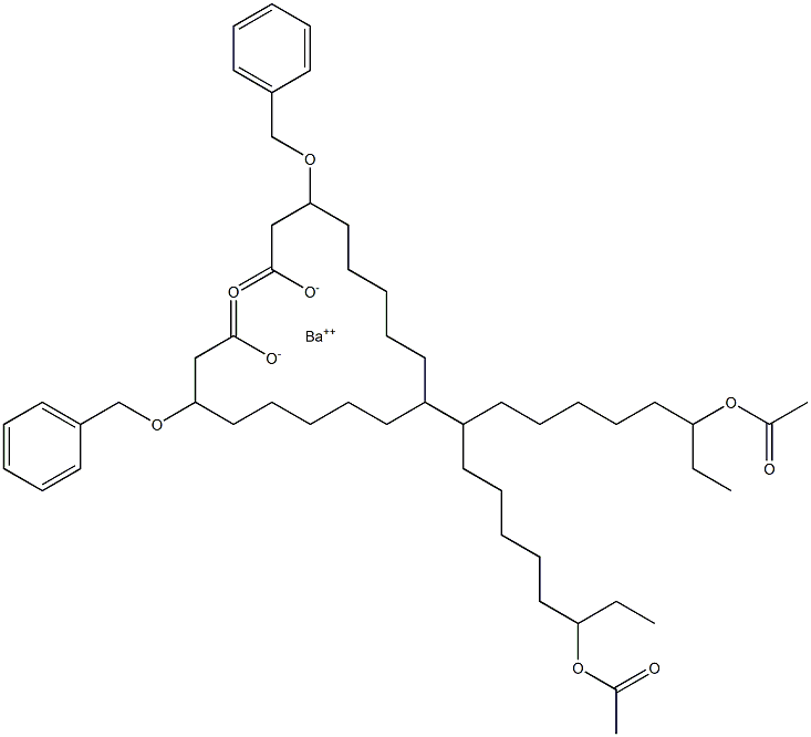 ビス(3-ベンジルオキシ-16-アセチルオキシステアリン酸)バリウム 化学構造式