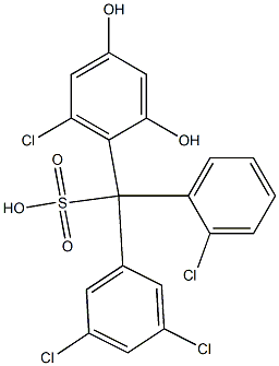 (2-Chlorophenyl)(3,5-dichlorophenyl)(6-chloro-2,4-dihydroxyphenyl)methanesulfonic acid