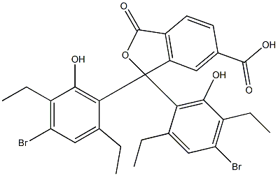 1,1-Bis(4-bromo-2,5-diethyl-6-hydroxyphenyl)-1,3-dihydro-3-oxoisobenzofuran-6-carboxylic acid,,结构式