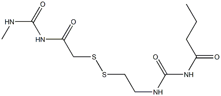 1-Butyryl-3-[2-[[(3-methylureido)carbonylmethyl]dithio]ethyl]urea Struktur